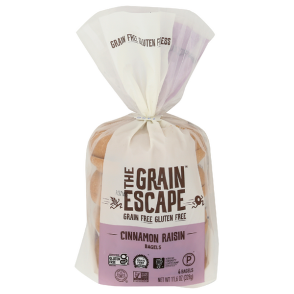 The Grain Escape Cinnamon Raisin Grain Free Bagels 4 Pack