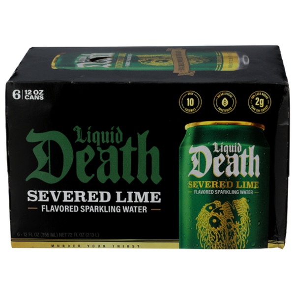 Liquid Death Severed Lime Flavored Sparkling Water 6 Pack