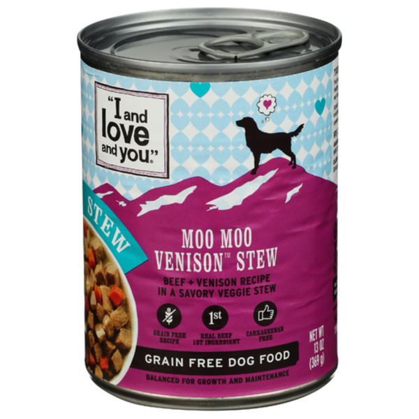 I And Love And You Moo Venison Stew Can Dog Food