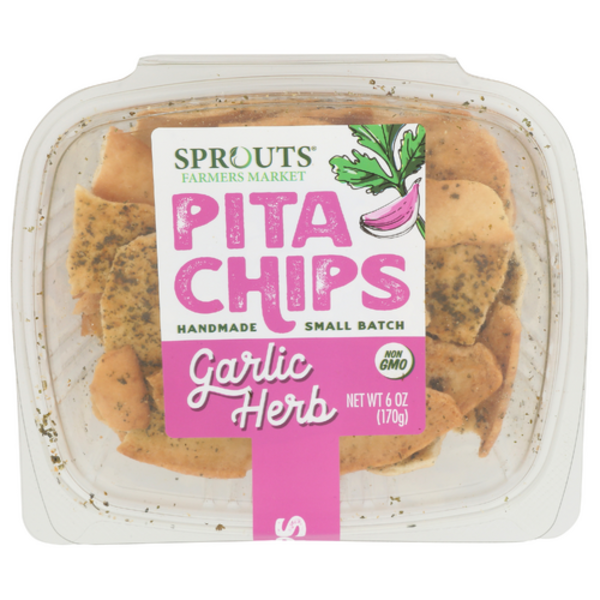 Sprouts Garlic Herb Handmade Small Batch Pita Chips