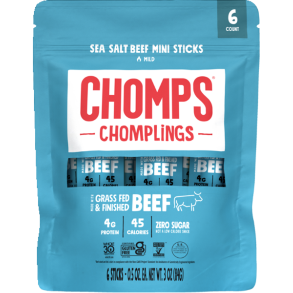 Chomps Sea Salt Chomplings Mini Beef Sticks 6 Count
