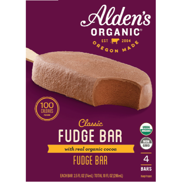 Alden's Organic Fudge Ice Cream Bars 4 Pack