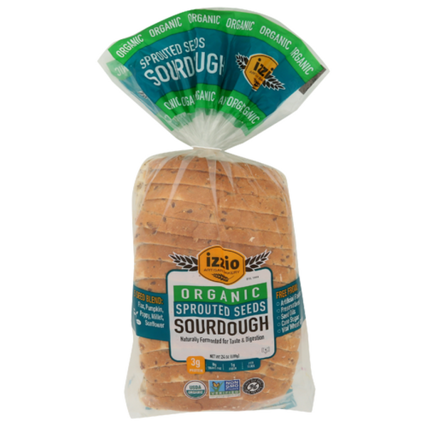 Izzio Artisan Bakery Organic Sprouted Seeds Sliced Sourdough Bread