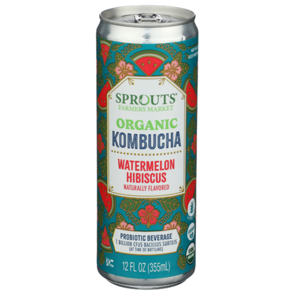Sprouts Organic Watermelon Hibiscus Kombucha