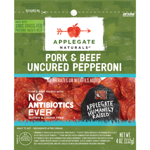 Applegate Uncured Pork & Beef Pepperoni