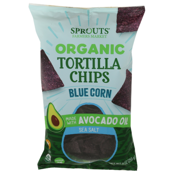 Sprouts Organic Sea Salt Blue Corn Tortilla Chips Made With Avocado Oil