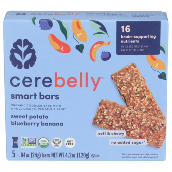 Cerebelly Inc Organic Sweet Potato Blueberry Baa Smart Bars 5 Pack