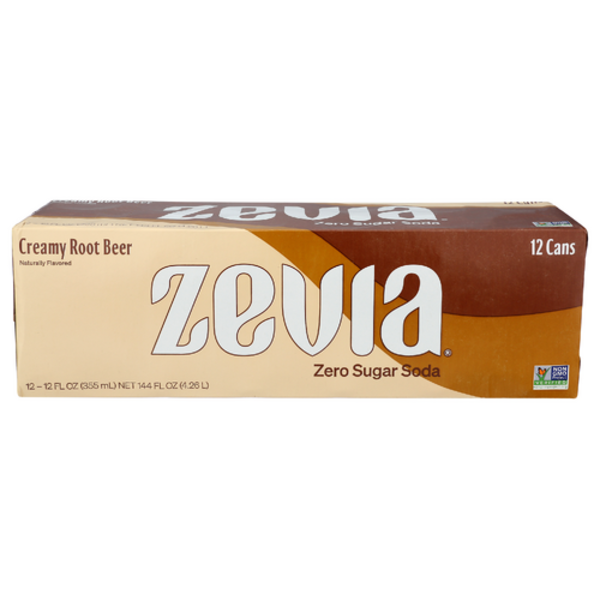 Zevia Creamy Root Beer Zero Calorie 12 Pack