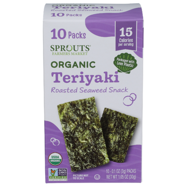 Sprouts Organic Teriyaki Roasted Seaweed Snack 10 Pack
