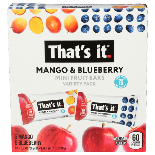 That's It Mango & Blueberry Mini Fruit Bars Variety Pack
