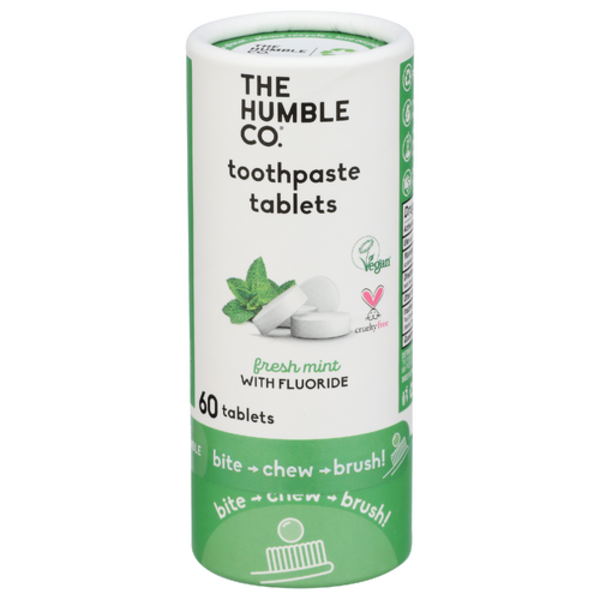 The Humble Co Mint With Fluoride Toothpaste Tablets