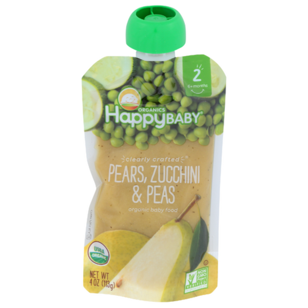 Happy Baby Organic Pear Zucchini & Pea Stage 2 Pouch