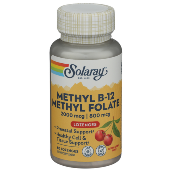Solaray Cherry Methyl B12 2000 Mcg Methyl Folate 800 Mcg