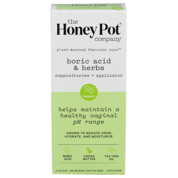 The Honey Pot Company Boric Acid & Herbs Feminine Care Suppositories