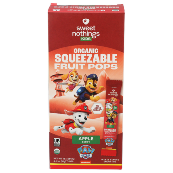 Sweet Nothings Organic Apple Berry Paw Patrol Squeezable Fruit Pop 6 Pack