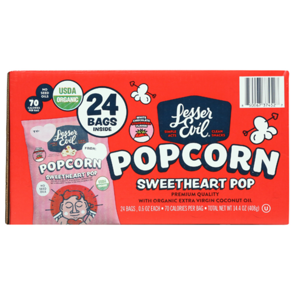 Lesser Evil Organic Sweetheart Pop Popcorn 24 Pack