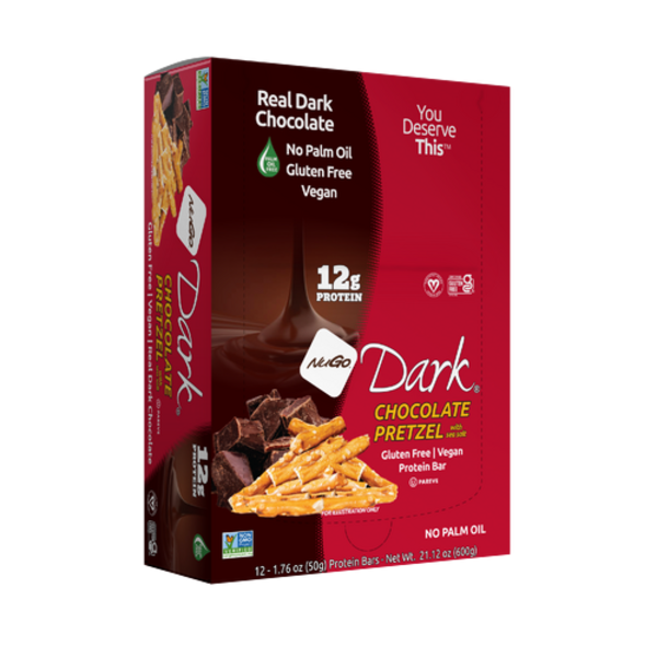 Nugo Dark Chocolate Pretzel Protein Bar 12 Pack Case