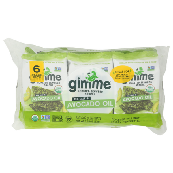 Gimme Health Foods Organic Sea Salt & Avocado Oil Seaweed 6 Pack