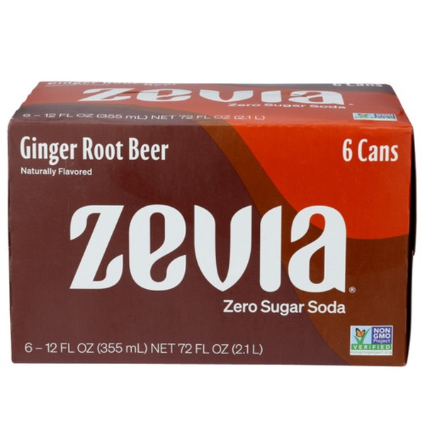 Zevia Ginger Rootbeer 6 Pack