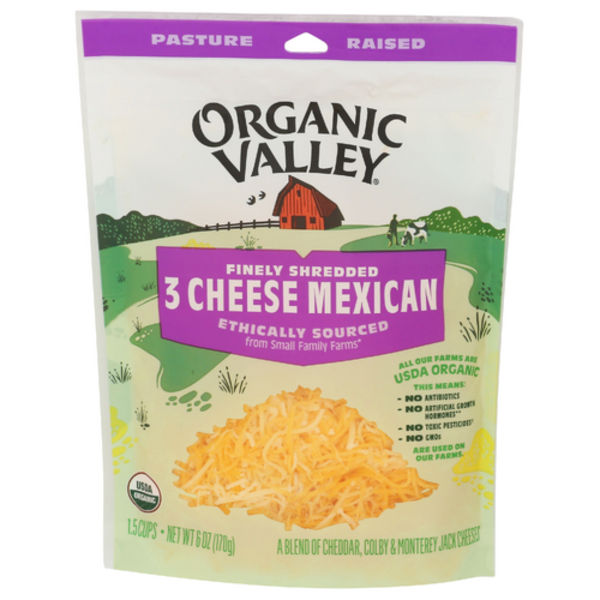 Organic Valley Organic 3 Cheese Mexican Blend Shredded Cheese