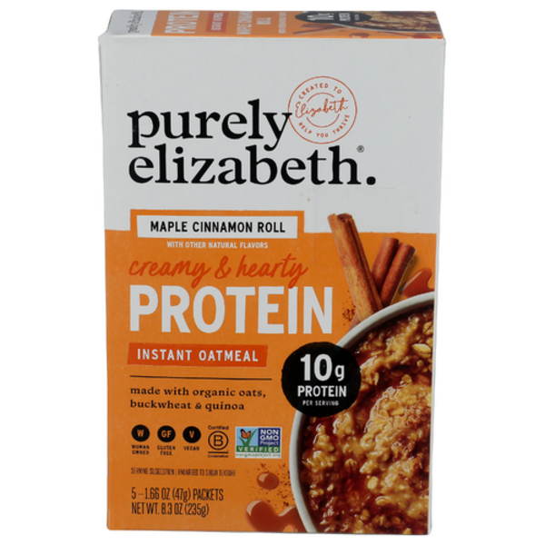 Purely Elizabeth Maple Cinnamon Roll Protein Instant Oatmeal 5 Pack