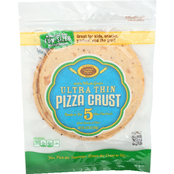 Golden Home 100% Whole Grain Ultra Thin Pizza Crust 5 Pack