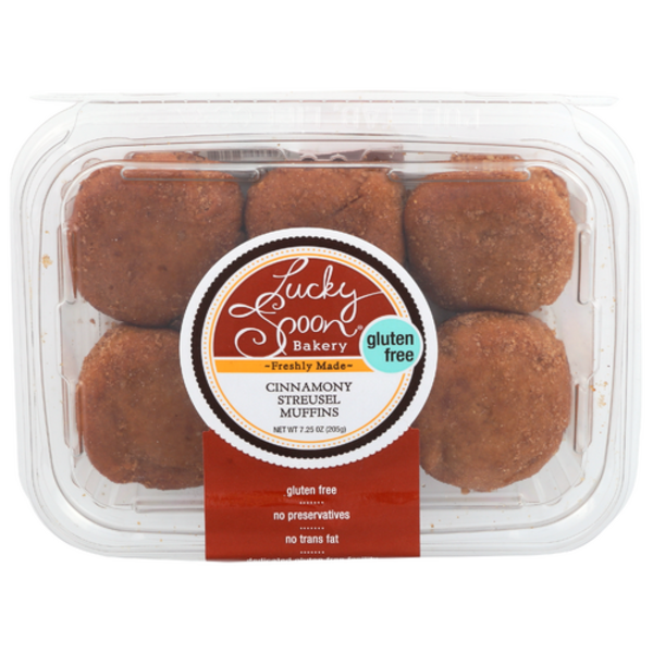 Lucky Spoon Bakery Gluten Free Cinnamony Streusel Muffins 6 Count