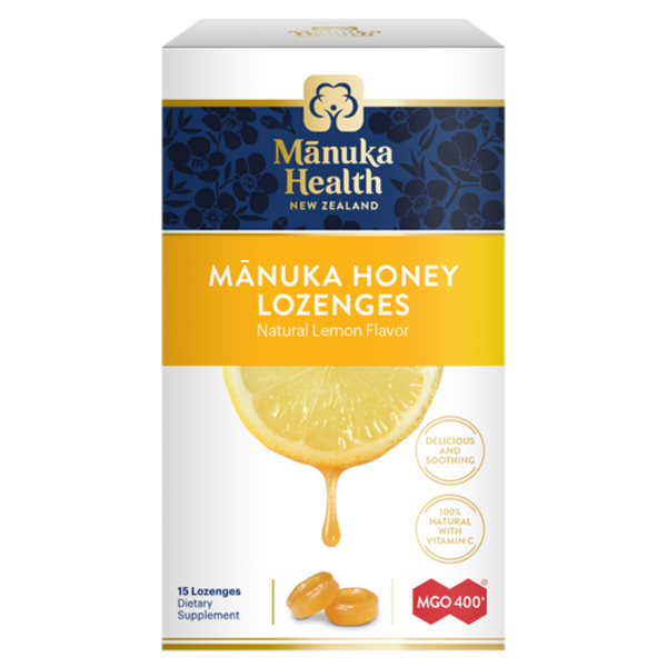 Manuka Health MGO 400 Natural Lemon Flavor Manuka Honey Lozenges