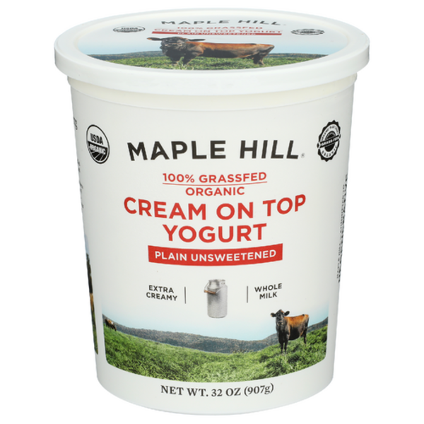 Maple Hill Creamery Organic Plain Unsweetend Cream On Top Yogurt