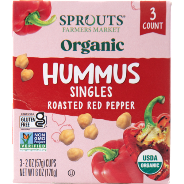 Sprouts Organic Roasted Red Pepper Hummus Singles 3 Count