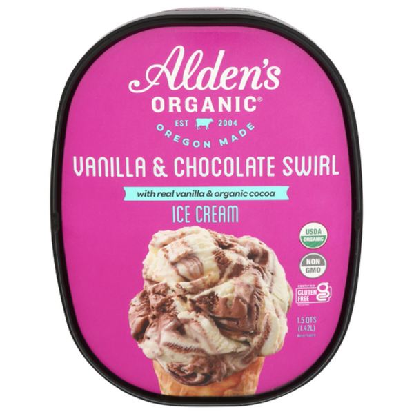 Alden's Organic Vanilla &Chocolate Swirl Ice Cream