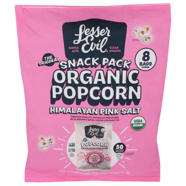 Lesser Evil Organic Himalayan Pink Salt 8 Pack Popcorn
