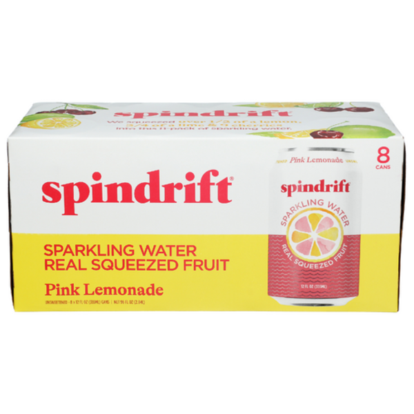 Spindrift Sparkling Water & Real Squeezed Pink Lemonade 8 Pack