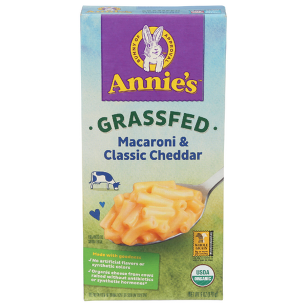 Annie's Homegrown Organic Grass Fed Mild Cheddar Mac and Cheese