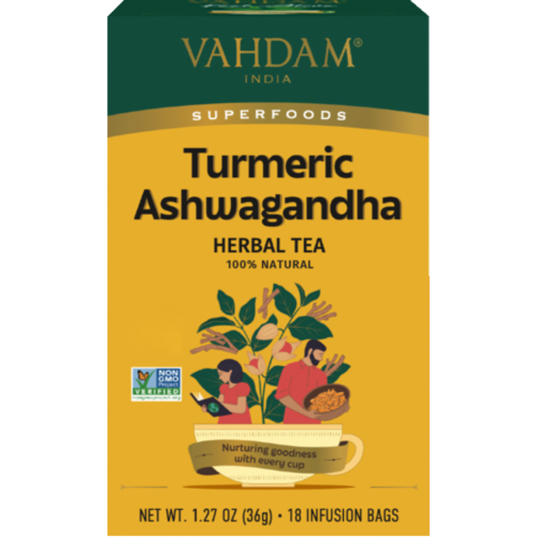 Vahdam Teas Organic Turmeric Ashwagandha Herbal Tea