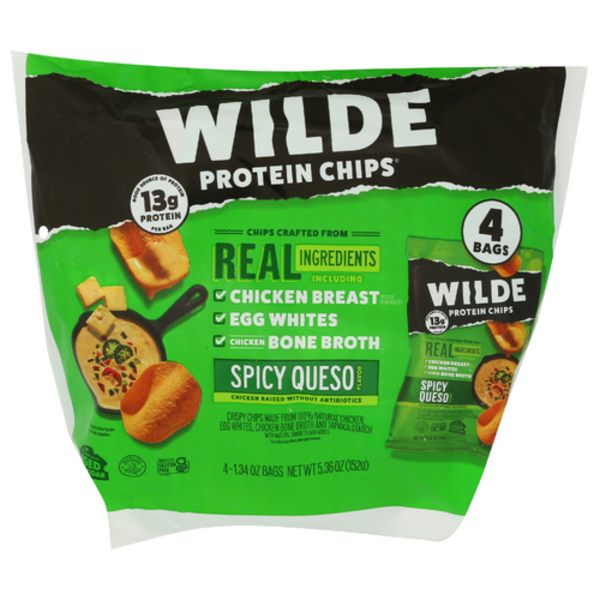 Wilde Spicy Queso Chicken Protein Chips 4 Pack