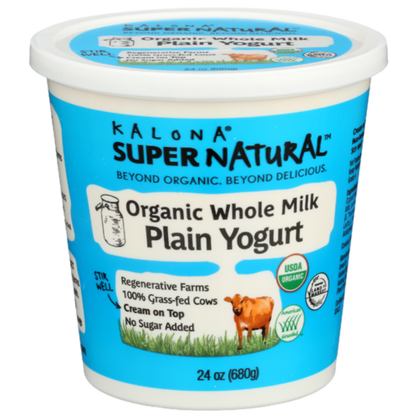 Kalona Organic Cream Top Whole Milk Plain Yogurt