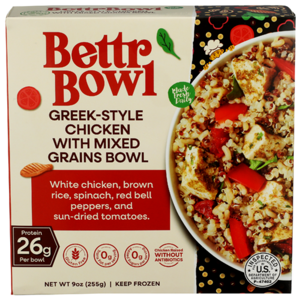 Bettr Bowl Greek-Style Chicken With Mixed Grains Bowl