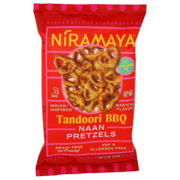 Niramaya Indian-Inspired Spicy Tandoori BBQ Avocado Oil Naan Pretzels
