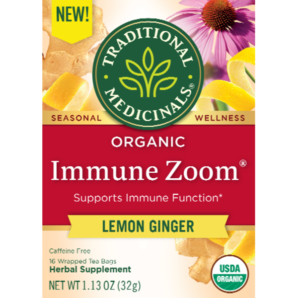 Traditional Medicinals Organic Seasonal Wellness Immune Zoom Lemon Ginger Tea