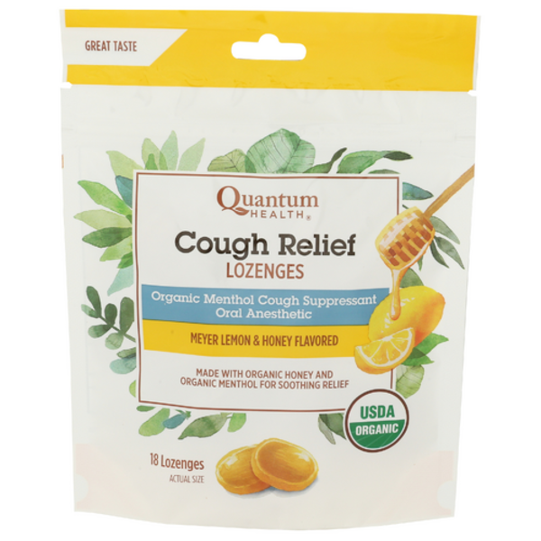 Quantum Health Organic Meyer Lemon & Honey Flavor Cough Relief Lozenges