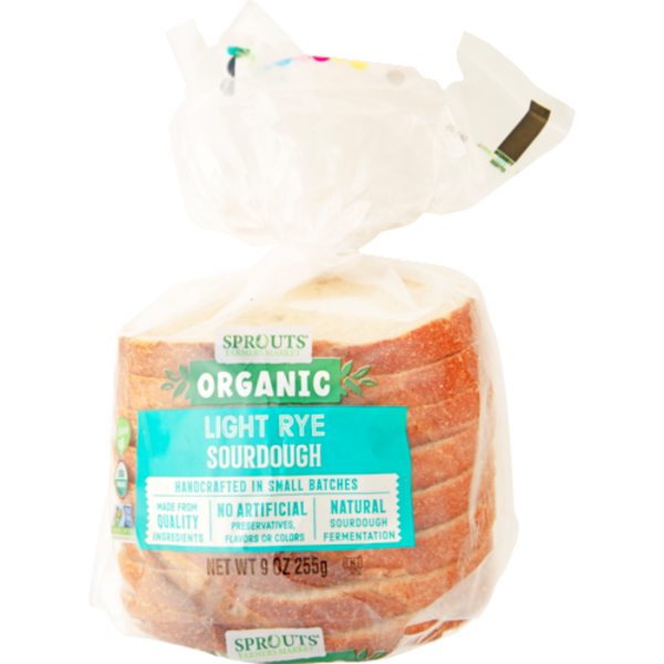 Sprouts Organic Sliced Light Rye Sourdough Bread Half Loaf